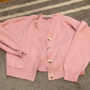 Loft light pink cardigan size small